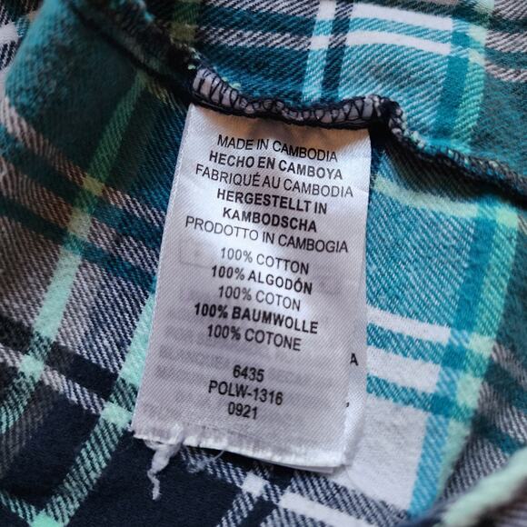 Legendary Whitetails Flannel Shirt Womens Size XL Blue Plaid Long Sleeve Button - Picture 10 of 11